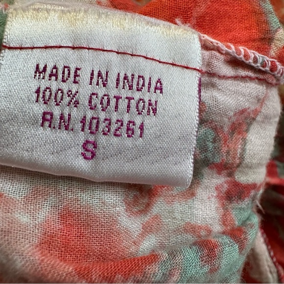 Funky People Women Floral V-Neck Oversized Maxi Lined Dress Size S 100% Cotton - Picture 11 of 11